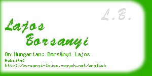 lajos borsanyi business card